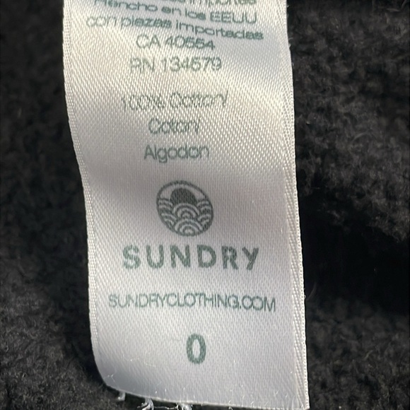 Sundry Quarter Zip Longline Sweatshirt Dress Fleece Loose Baggy Sz 0 - Picture 9 of 9